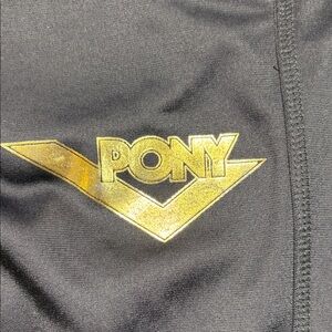 Pony Black Joggers with Gold Logo
